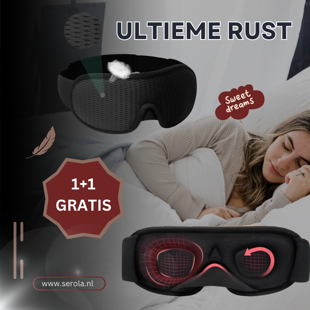 Slaapmasker Deluxe 3D | Alleen vandaag 1+1 gratis!