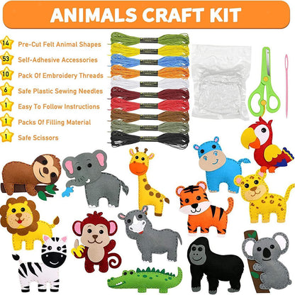 ZooCraft Felt Dieren Kit (12 STUKS)