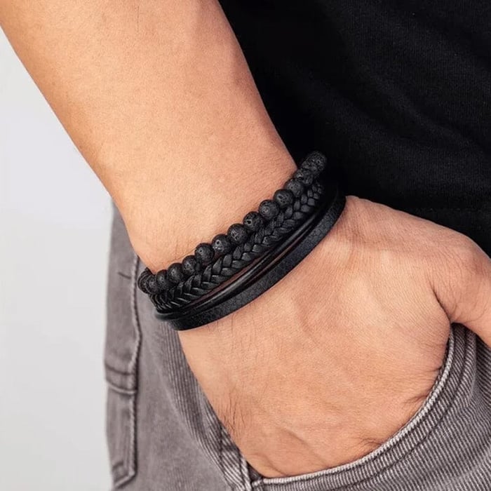 StoneFlex Leren Armband